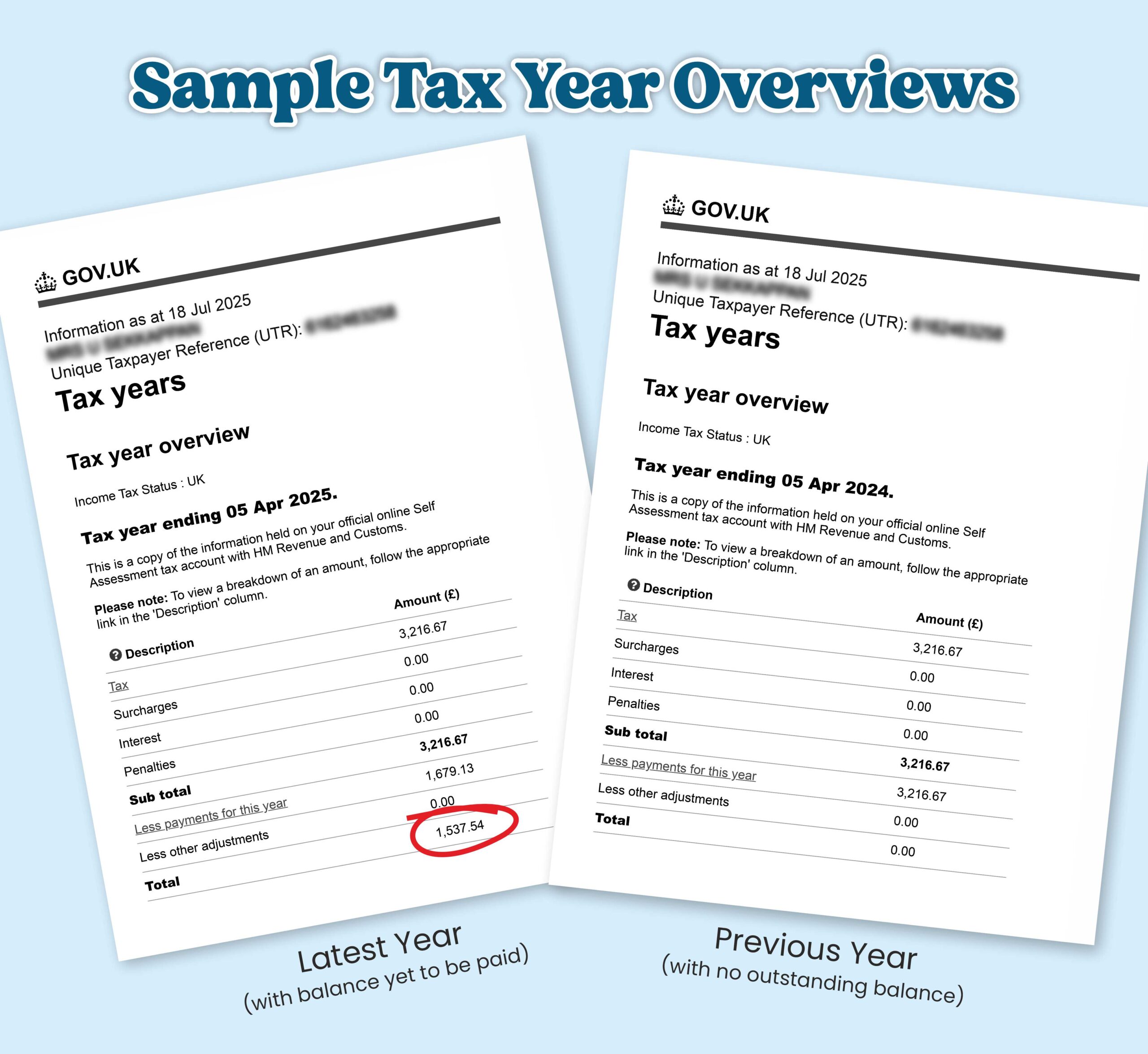 Sample Tax Year Overview